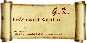 Grünvald Katalin névjegykártya